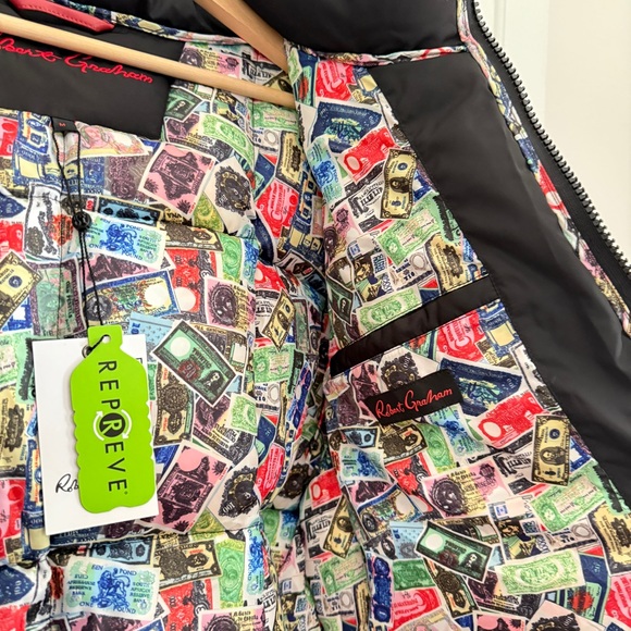 Robert Graham Hooded Black Puffer Jacket - Picture 4 of 9